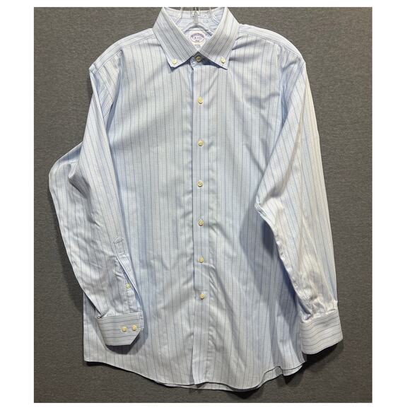Brooks Brothers Mens Slim Fit 346 Non Iron Button Down Shirt Size 16 - Picture 1 of 7